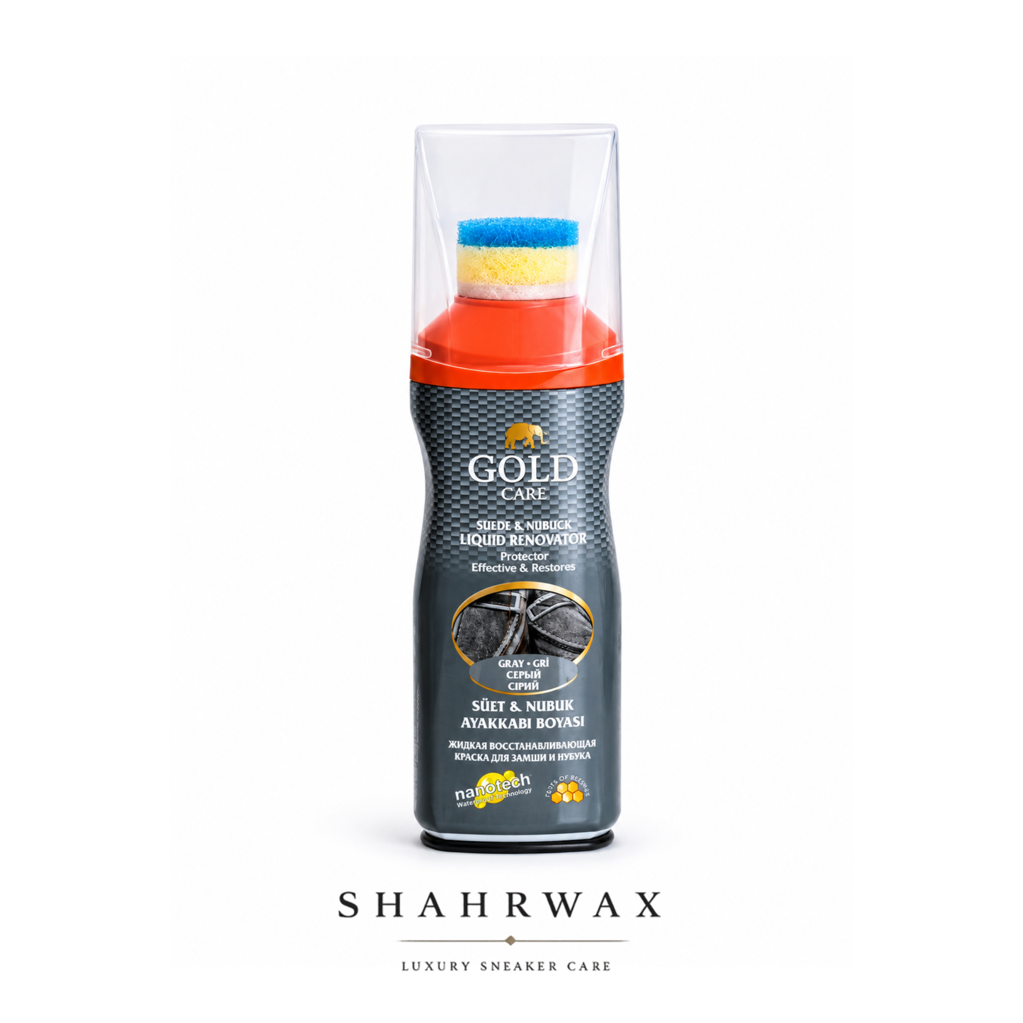واکس جیر و نبوک Gold Care رنگ طوسی 3 واکس جیر و نبوک Gold Care رنگ طوسی